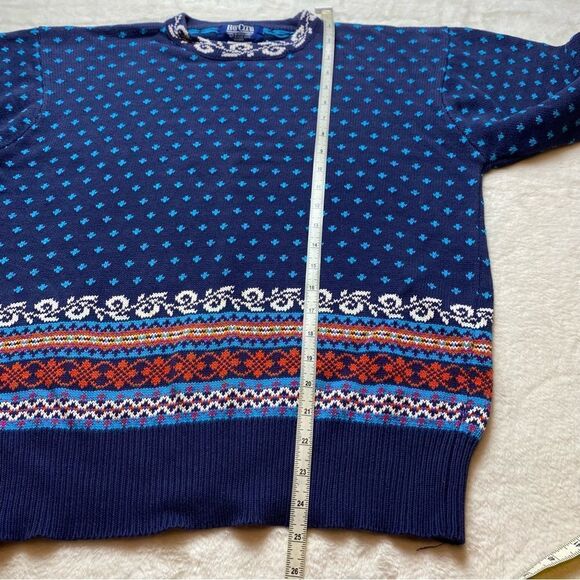 Bay Club Vintage Fair Isle Knit Crew Neck Sweater Size Medium - Picture 10 of 11